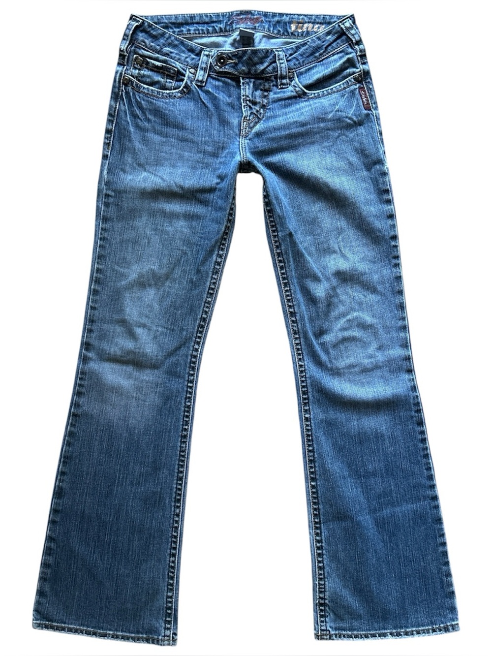 Y2K “Silver Jeans” Medium Wash Low Rise Bootcut Style Jeans